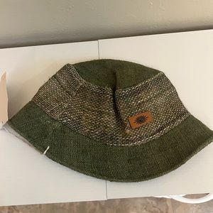Green hemp bucket hat handmade